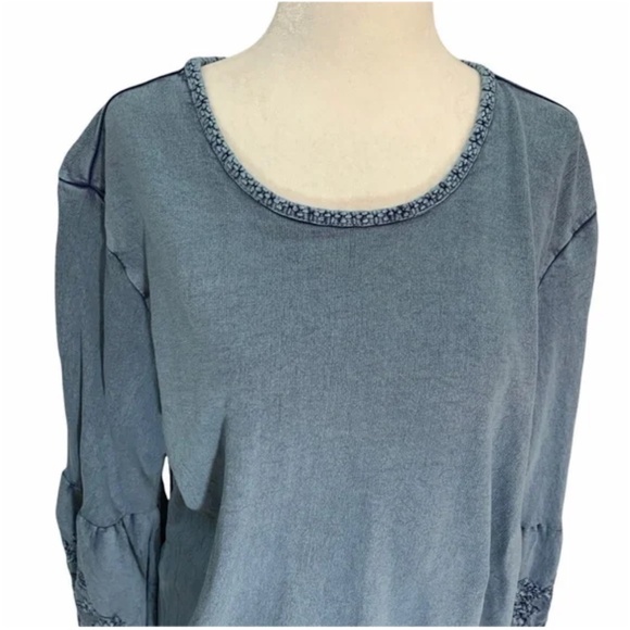 Anthropologie Solitaire Blouse Bishop Embroidered Sleeves Size XL - Picture 4 of 11